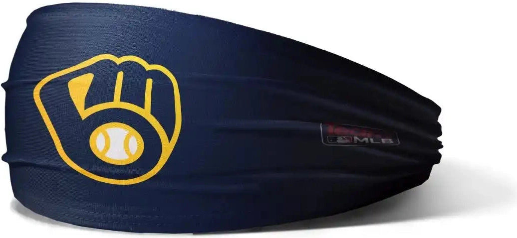 Oc Sports Mlb-hb Official Mlb Youth Headband - Milwaukee Brewers - Navy / one Size Fits Most