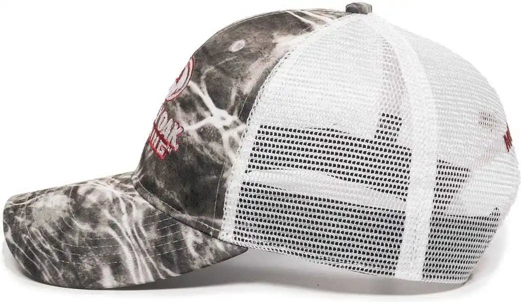 Oc Sports Mofs44a Mossey Oak Fishing Cap Mesh Back - Mossy Elements Agua Manta White - 6 7/8’’ - 7 1/2’’