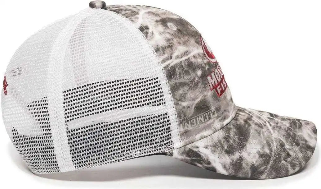 Oc Sports Mofs44a Mossey Oak Fishing Cap Mesh Back - Mossy Elements Agua Manta White - 6 7/8’’ - 7 1/2’’