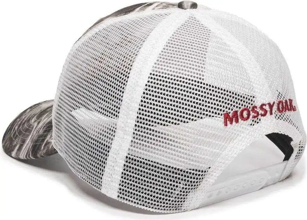 Oc Sports Mofs44a Mossey Oak Fishing Cap Mesh Back - Mossy Elements Agua Manta White - 6 7/8’’ - 7 1/2’’