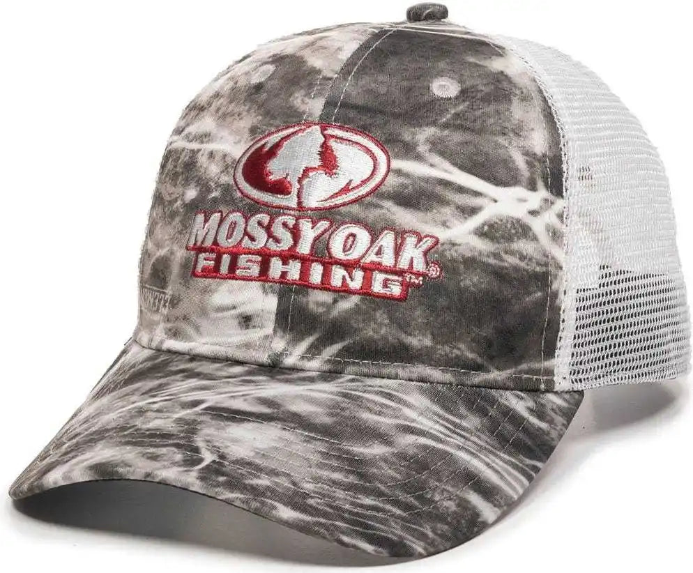 Oc Sports Mofs44a Mossey Oak Fishing Cap Mesh Back - Mossy Elements Agua Manta White - 6 7/8’’ - 7 1/2’’