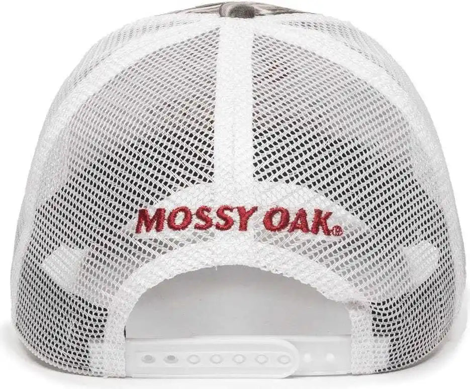 Oc Sports Mofs44a Mossey Oak Fishing Cap Mesh Back - Mossy Elements Agua Manta White - 6 7/8’’ - 7 1/2’’