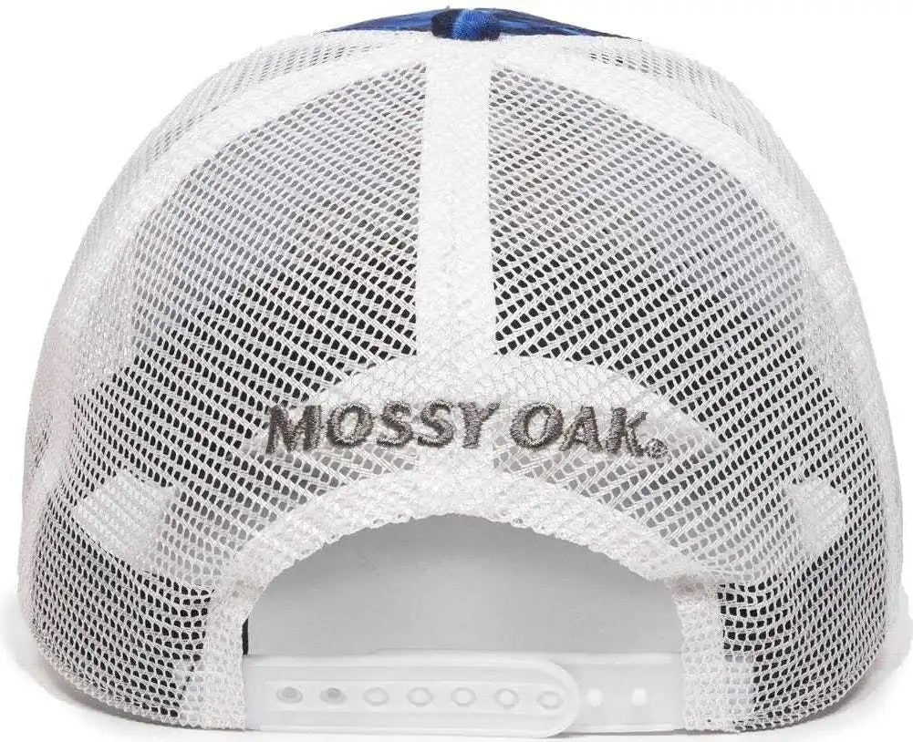 Oc Sports Mofs44a Mossey Oak Fishing Polyester Camo Front Panels Cap - Mossy Elements Agua Marlin White - 6 7/8’’ - 7