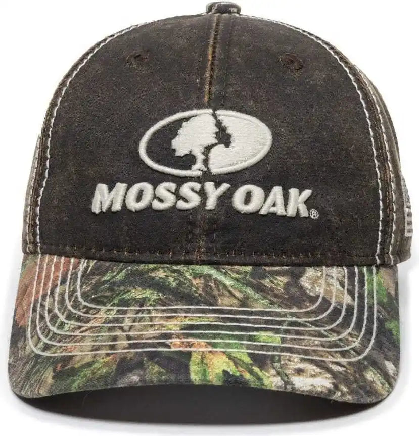 Oc Sports Mofs46a Mossey Oak Hard Pigment-dyed Twill Cap - Brown Mossy Break-up Country - 6 7/8’’ - 7 1/2’’