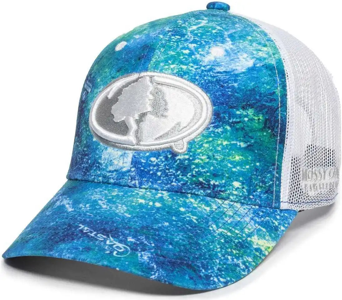 Oc Sports Mofs49a Mossey Oak Fishing Cap Mesh Back - Mossy Elements Coastal Inshore White - 6 7/8’’ - 7 1/2’’