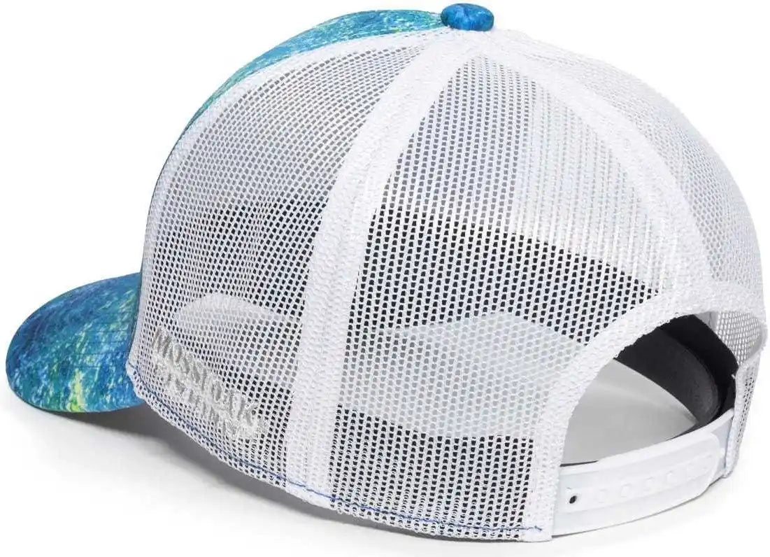 Oc Sports Mofs49a Mossey Oak Fishing Cap Mesh Back - Mossy Elements Coastal Inshore White - 6 7/8’’ - 7 1/2’’