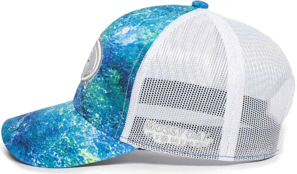 Oc Sports Mofs49a Mossey Oak Fishing Cap Mesh Back - Mossy Elements Coastal Inshore White - 6 7/8’’ - 7 1/2’’