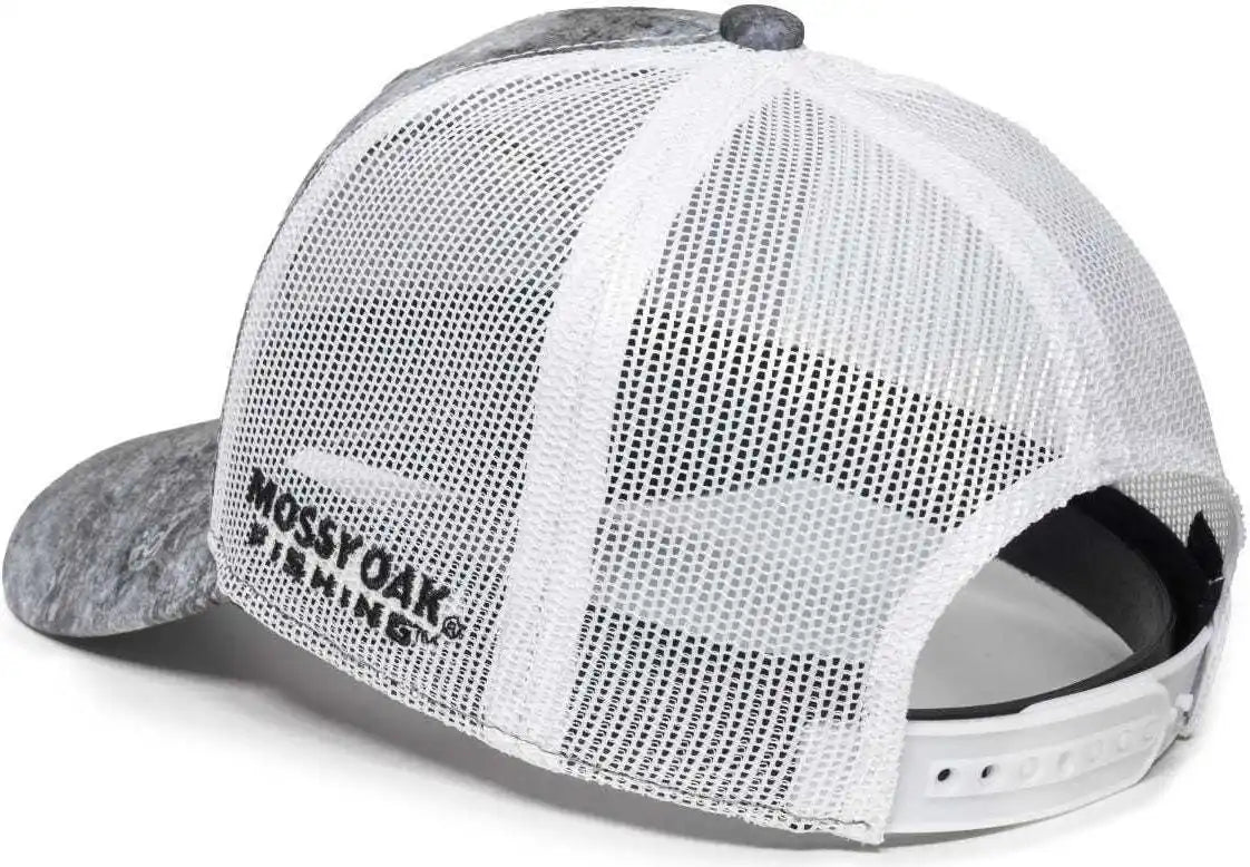 Oc Sports Mofs49a Mossey Oak Fishing Cap Mesh Back - Mossy Elements Coastal Cloudbank White - 6 7/8’’ - 7 1/2’’