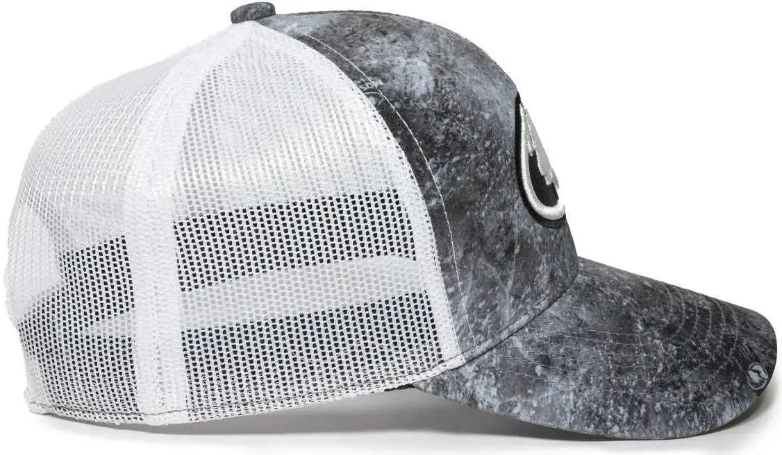 Oc Sports Mofs49a Mossey Oak Fishing Cap Mesh Back - Mossy Elements Coastal Cloudbank White - 6 7/8’’ - 7 1/2’’