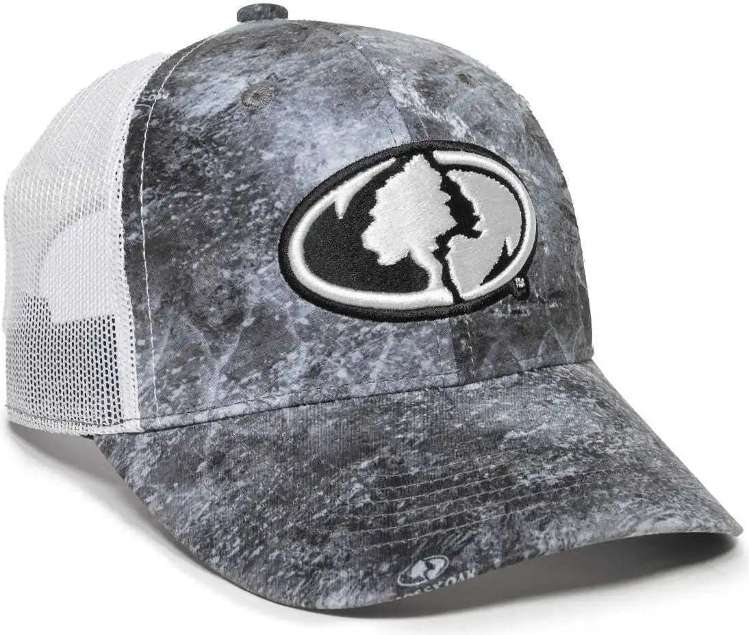 Oc Sports Mofs49a Mossey Oak Fishing Cap Mesh Back - Mossy Elements Coastal Cloudbank White - 6 7/8’’ - 7 1/2’’