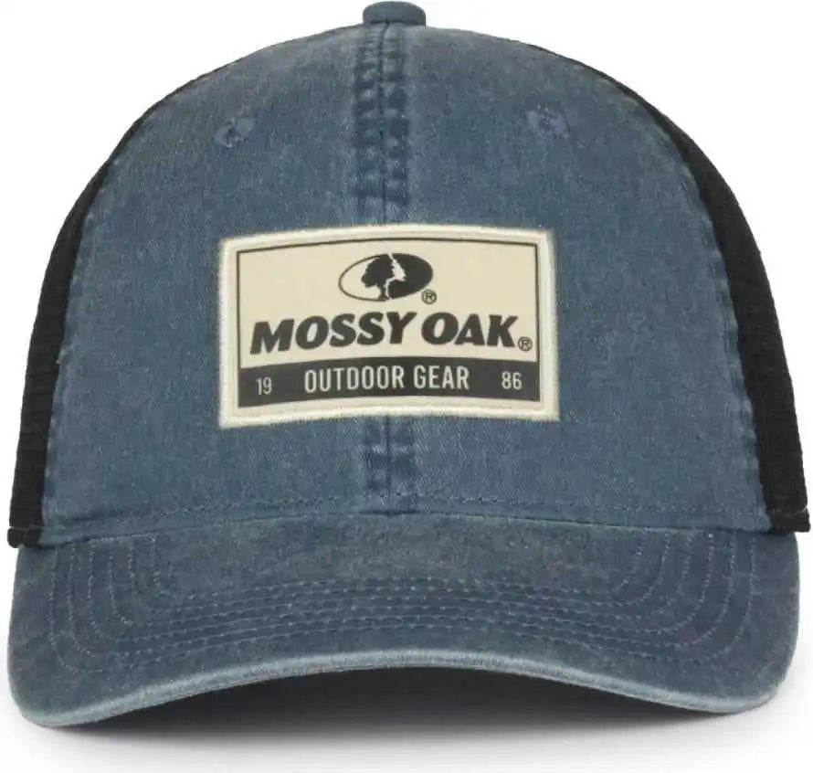 Oc Sports Mofs55 Mossy Oak Patch Pigment Dyed Cap - Navy Black - Osfm