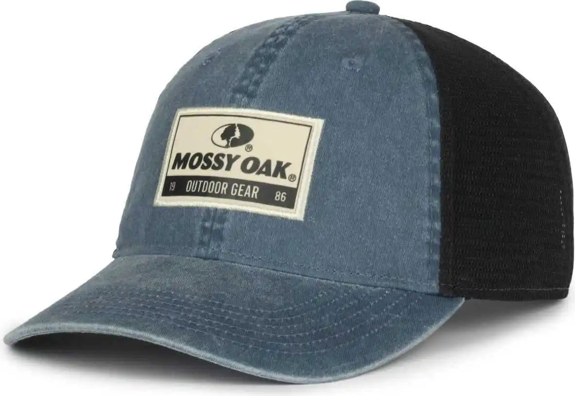 Oc Sports Mofs55 Mossy Oak Patch Pigment Dyed Cap - Navy Black - Osfm