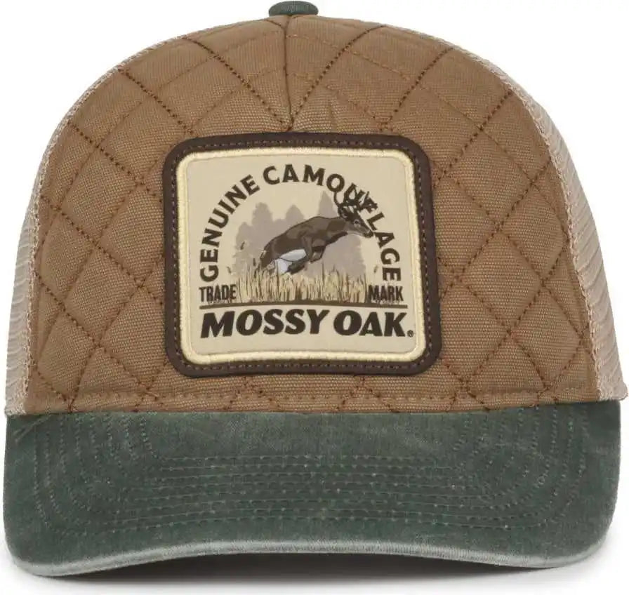 Oc Sports Mofs56 Mossy Oak Genuine Camouflage Patch Cap -mustard Tea Stain Dark Green - Osfm