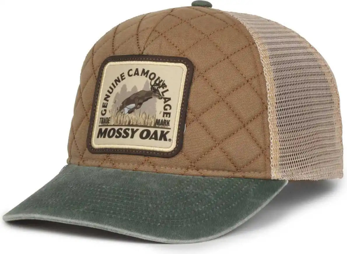Oc Sports Mofs56 Mossy Oak Genuine Camouflage Patch Cap -mustard Tea Stain Dark Green - Osfm