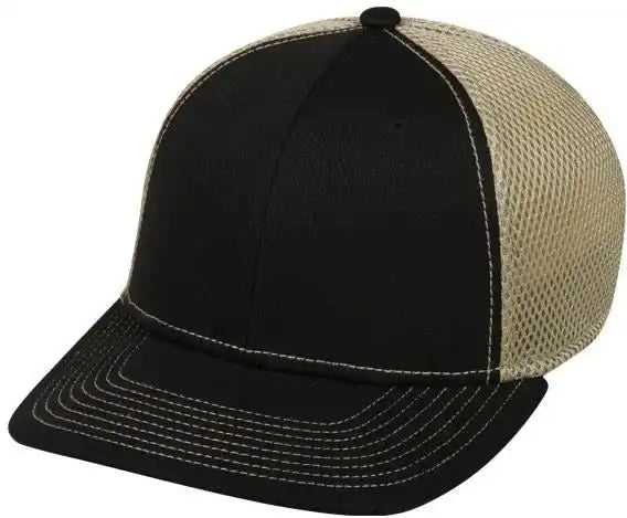 Oc Sports Mws1125 Proflex Fit Sandwich Mesh Ball Cap - Black Khaki - 6 3/4’’ - 7 1/8’’