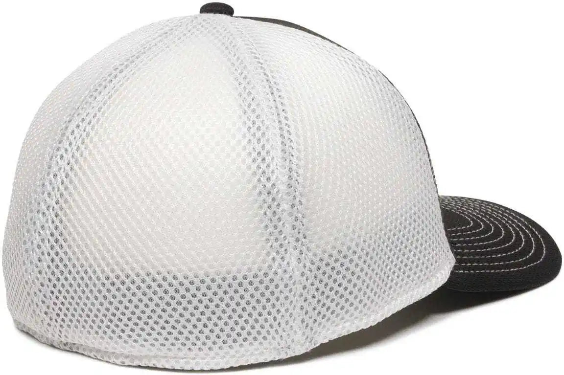 Oc Sports Mws1125 Proflex Fit Sandwich Mesh Ball Cap - Black White