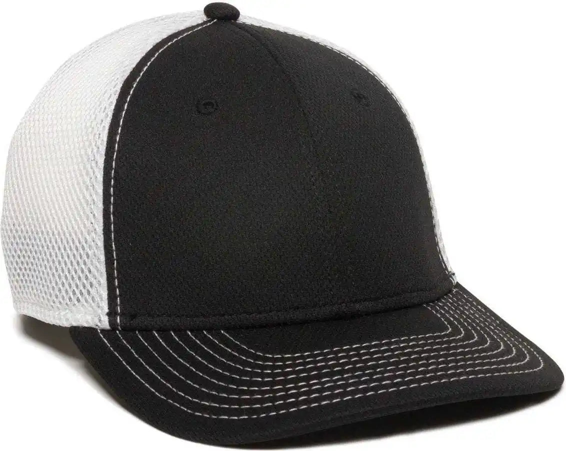 Oc Sports Mws1125 Proflex Fit Sandwich Mesh Ball Cap - Black White - 6 3/4’’ - 7 1/8’’
