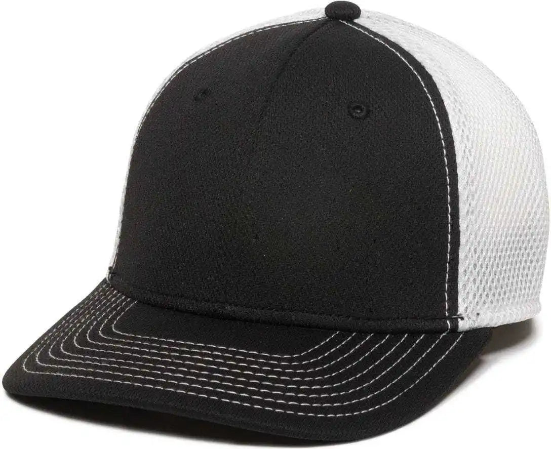 Oc Sports Mws1125 Proflex Fit Sandwich Mesh Ball Cap - Black White