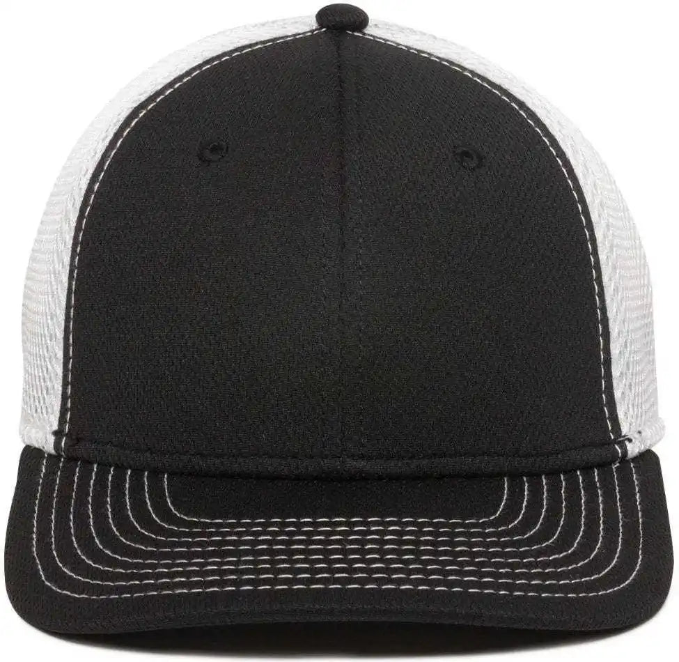 Oc Sports Mws1125 Proflex Fit Sandwich Mesh Ball Cap - Black White