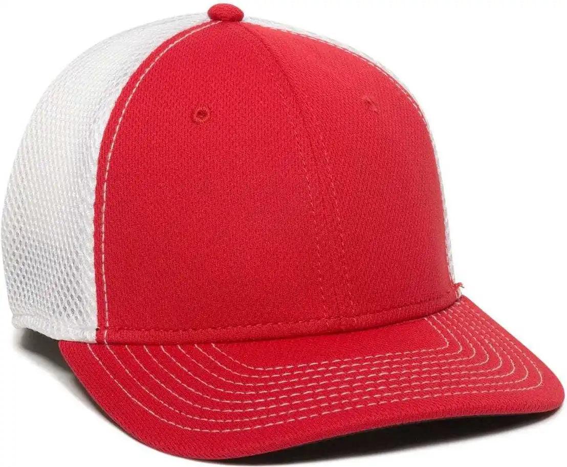 Oc Sports Mws1125 Proflex Fit Sandwich Mesh Ball Cap - Red White - 6 3/4’’ - 7 1/8’’