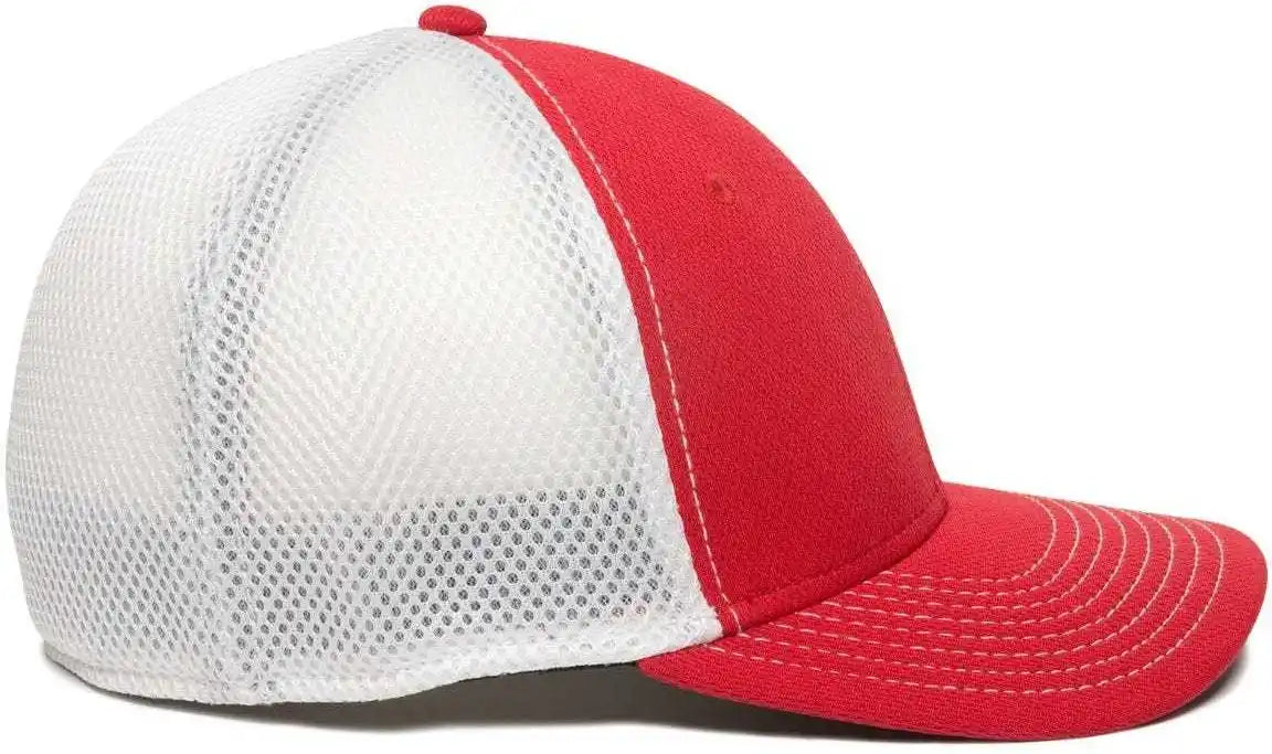 Oc Sports Mws1125 Proflex Fit Sandwich Mesh Ball Cap - Red White