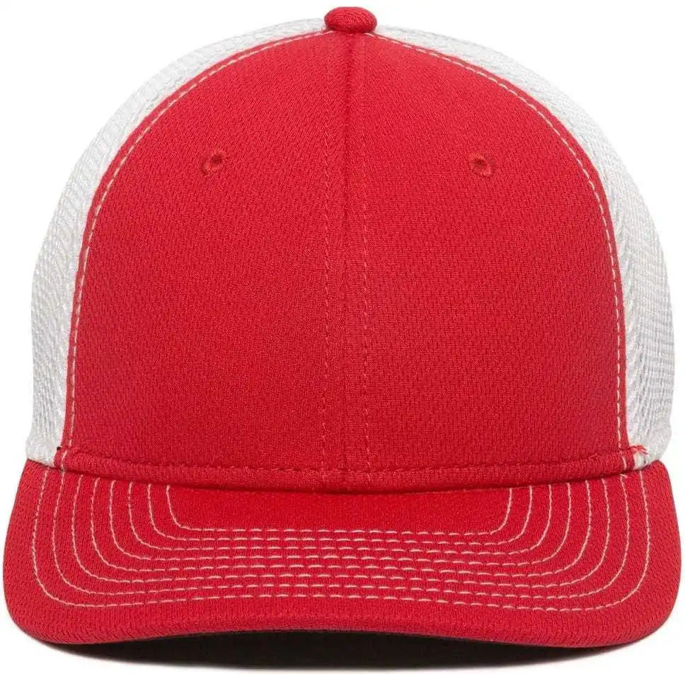 Oc Sports Mws1125 Proflex Fit Sandwich Mesh Ball Cap - Red White