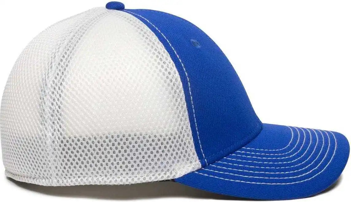 Oc Sports Mws1125 Proflex Fit Sandwich Mesh Ball Cap - Royal White