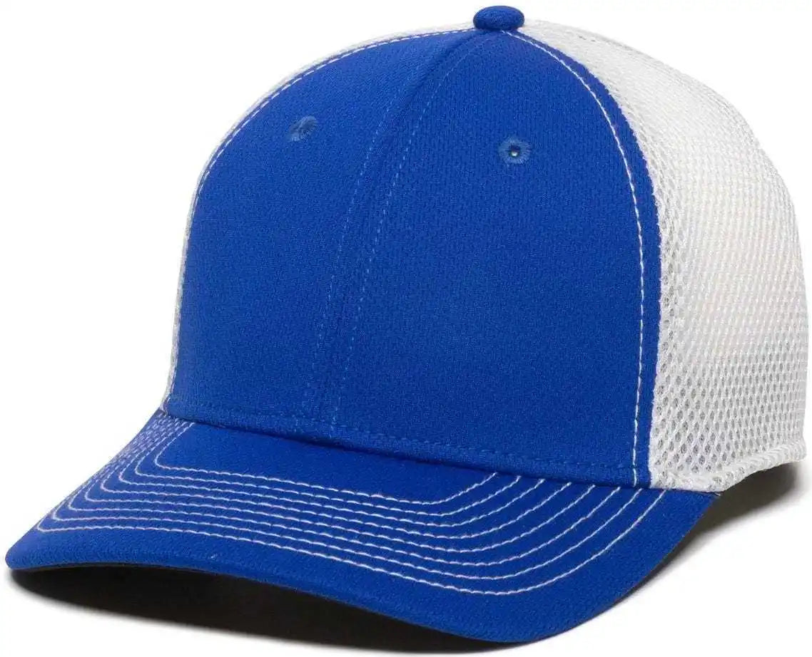 Oc Sports Mws1125 Proflex Fit Sandwich Mesh Ball Cap - Royal White