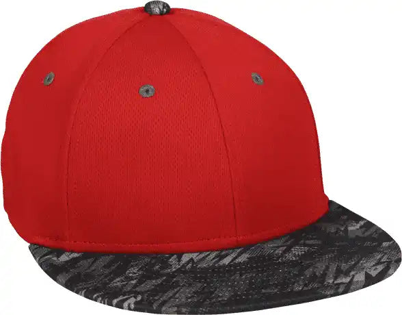 Oc Sports Mws1425s Protech Mesh Flexfit Ball Cap - Red Storm - Black / 6 3/8’’ - 3/4’’
