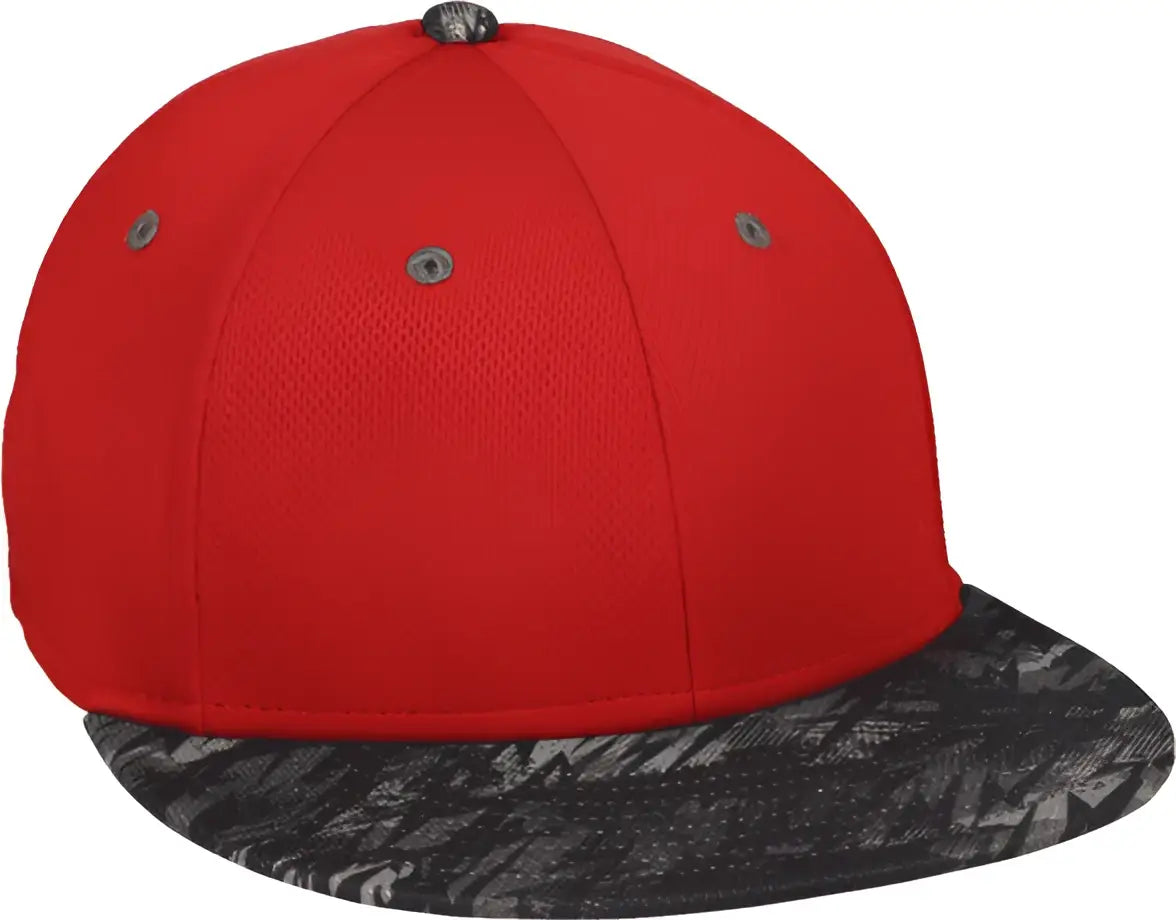 Oc Sports Mws1425s Protech Mesh Flexfit Ball Cap - Red Storm - Black / 6 3/8’’ - 3/4’’