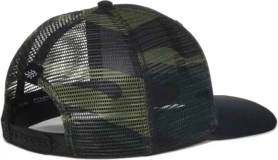 Oc Sports Nebo Banner and Oak Pro Crown Mesh Back Cap - Black Generic Camo - Osfm
