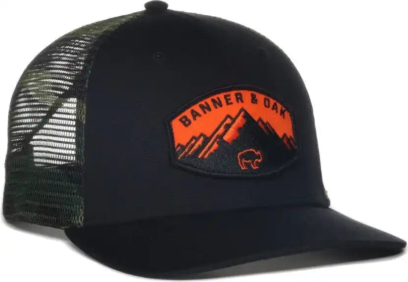 Oc Sports Nebo Banner and Oak Pro Crown Mesh Back Cap - Black Generic Camo - Osfm