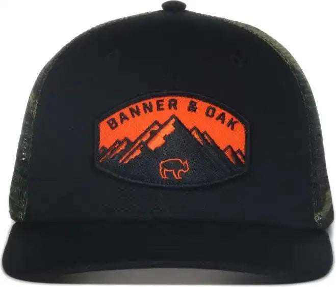 Oc Sports Nebo Banner and Oak Pro Crown Mesh Back Cap - Black Generic Camo - Osfm
