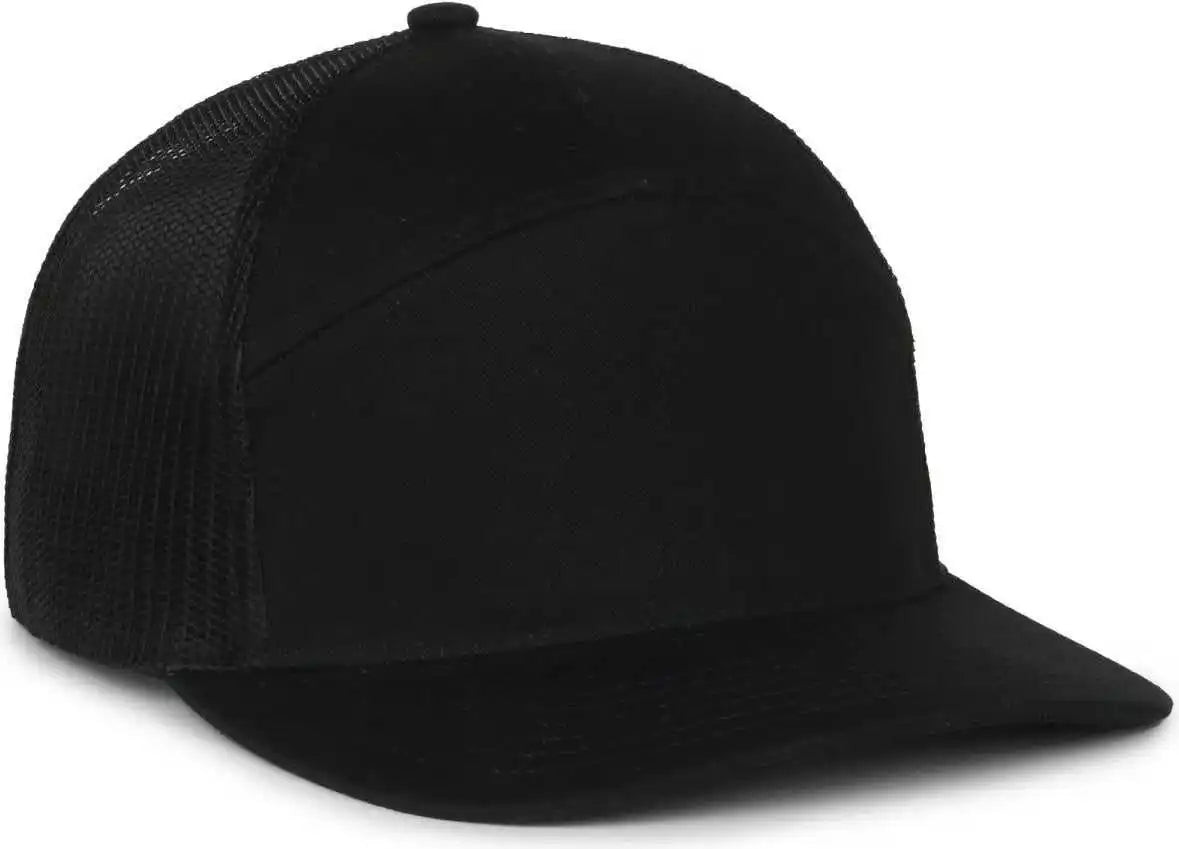 Oc Sports Oc106 7-panel Mesh Back Cap -black Black - Osfm