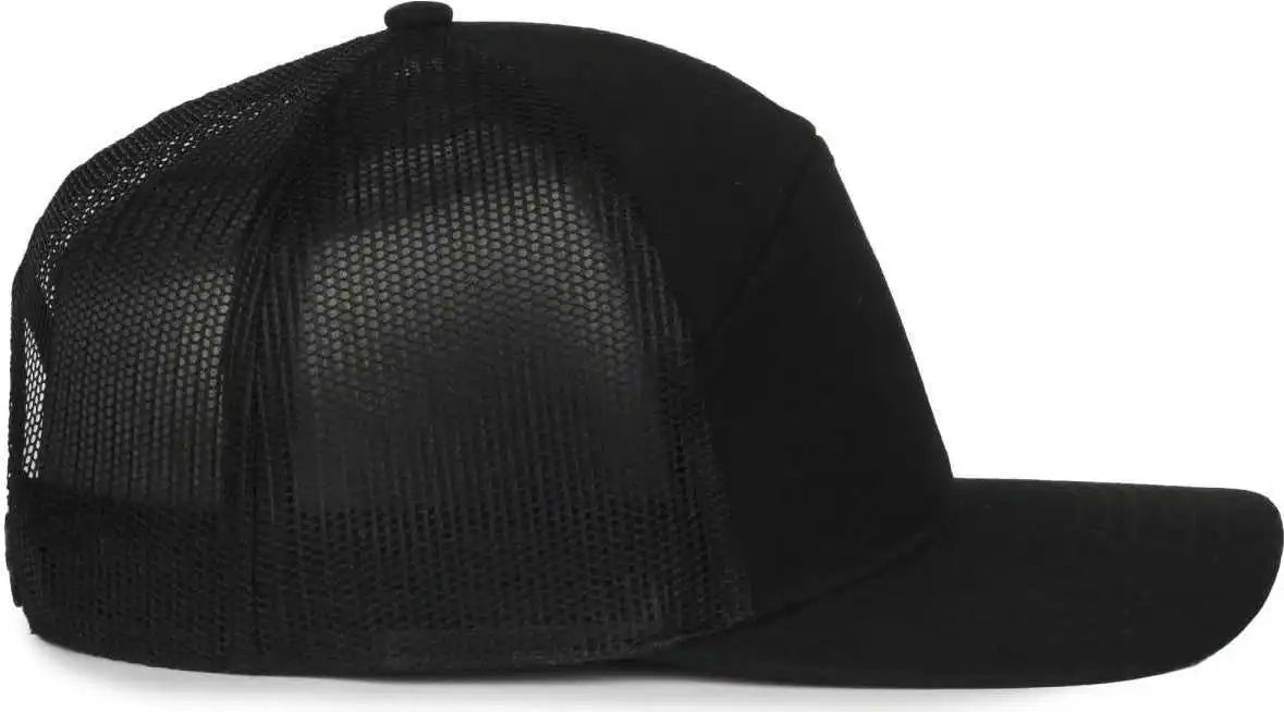 Oc Sports Oc106 7-panel Mesh Back Cap -black Black - Osfm