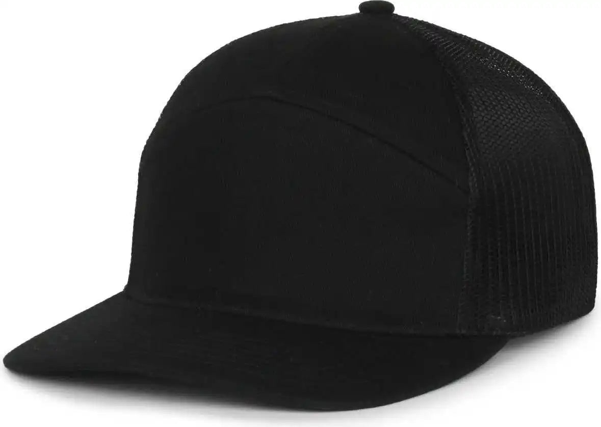 Oc Sports Oc106 7-panel Mesh Back Cap -black Black - Osfm