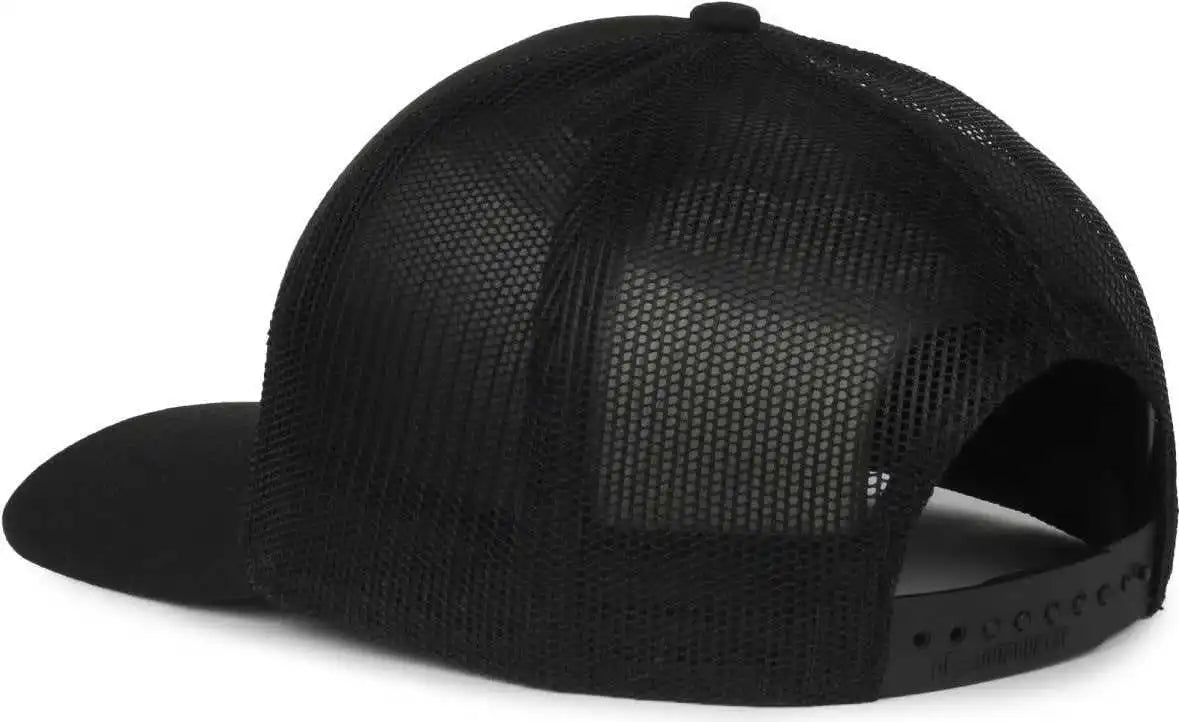 Oc Sports Oc106 7-panel Mesh Back Cap -black Black - Osfm