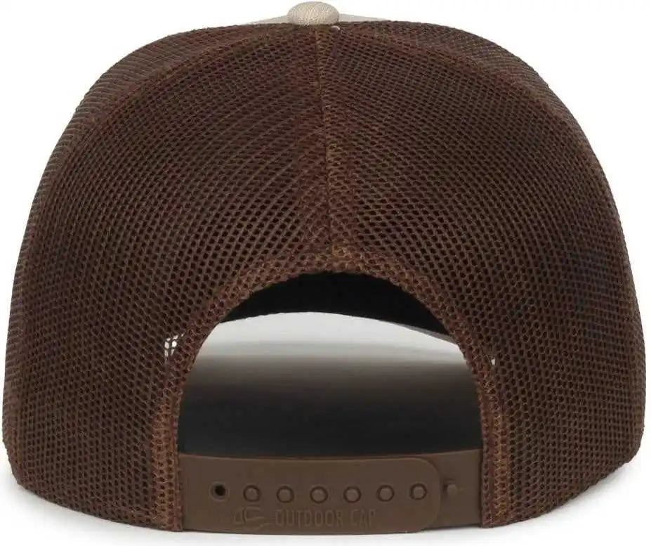 Oc Sports Oc106 7-panel Mesh Back Cap -heathered Stone Brown