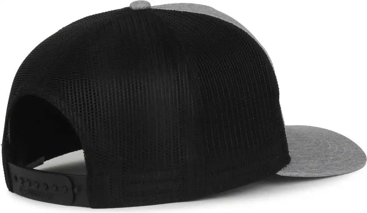 Oc Sports Oc106 7-panel Mesh Back Cap -ln Heathered Gray Black - Osfm