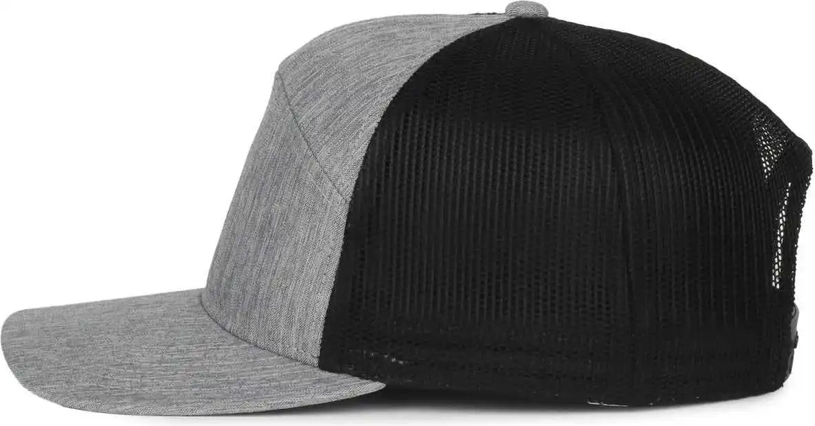 Oc Sports Oc106 7-panel Mesh Back Cap -ln Heathered Gray Black - Osfm