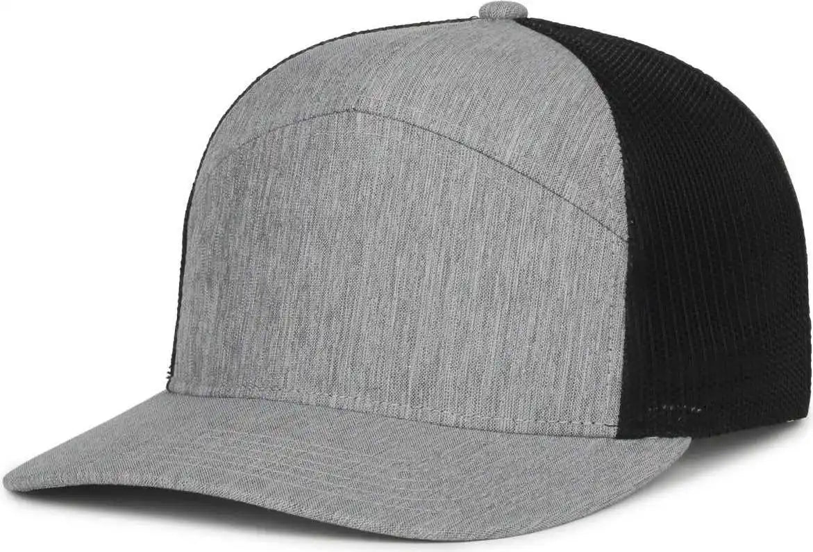 Oc Sports Oc106 7-panel Mesh Back Cap -ln Heathered Gray Black - Osfm
