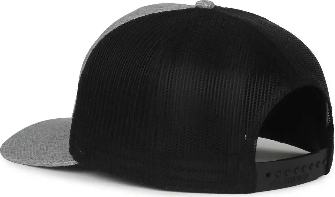 Oc Sports Oc106 7-panel Mesh Back Cap -ln Heathered Gray Black - Osfm