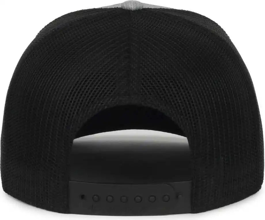 Oc Sports Oc106 7-panel Mesh Back Cap -ln Heathered Gray Black - Osfm