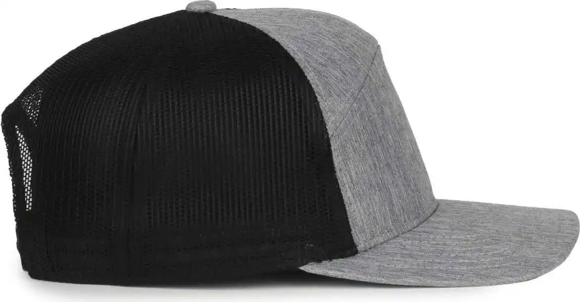 Oc Sports Oc106 7-panel Mesh Back Cap -ln Heathered Gray Black - Osfm