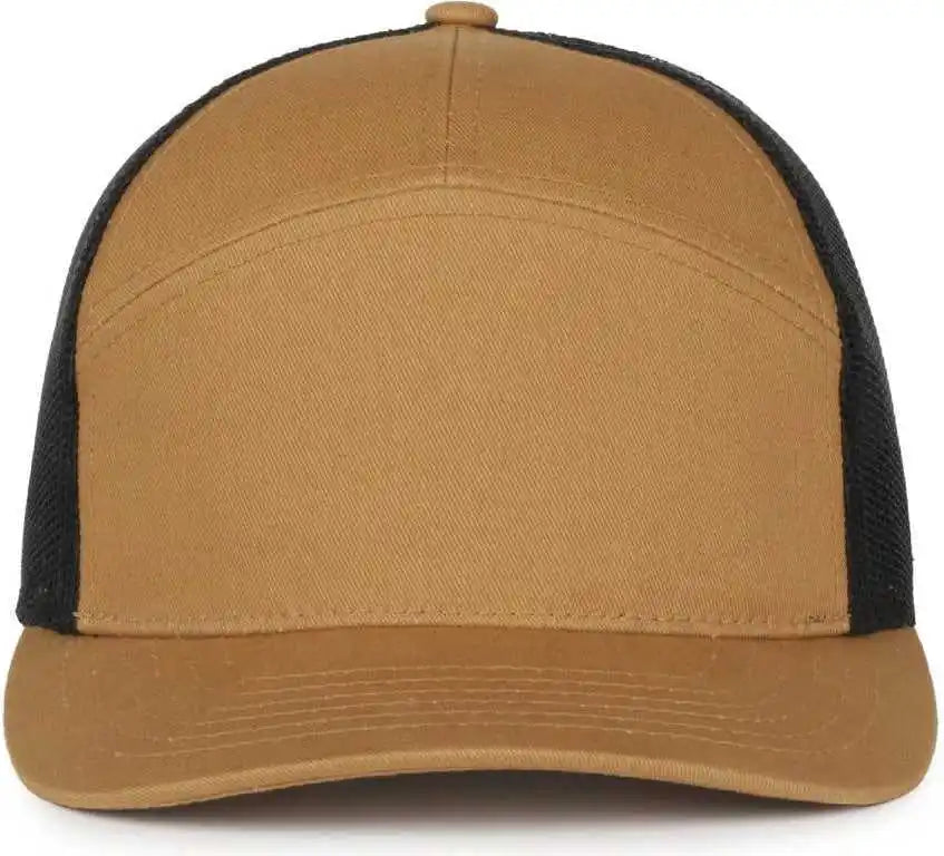Oc Sports Oc106 7-panel Mesh Back Cap -old Gold Black - Osfm