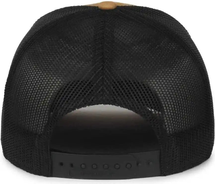 Oc Sports Oc106 7-panel Mesh Back Cap -old Gold Black - Osfm