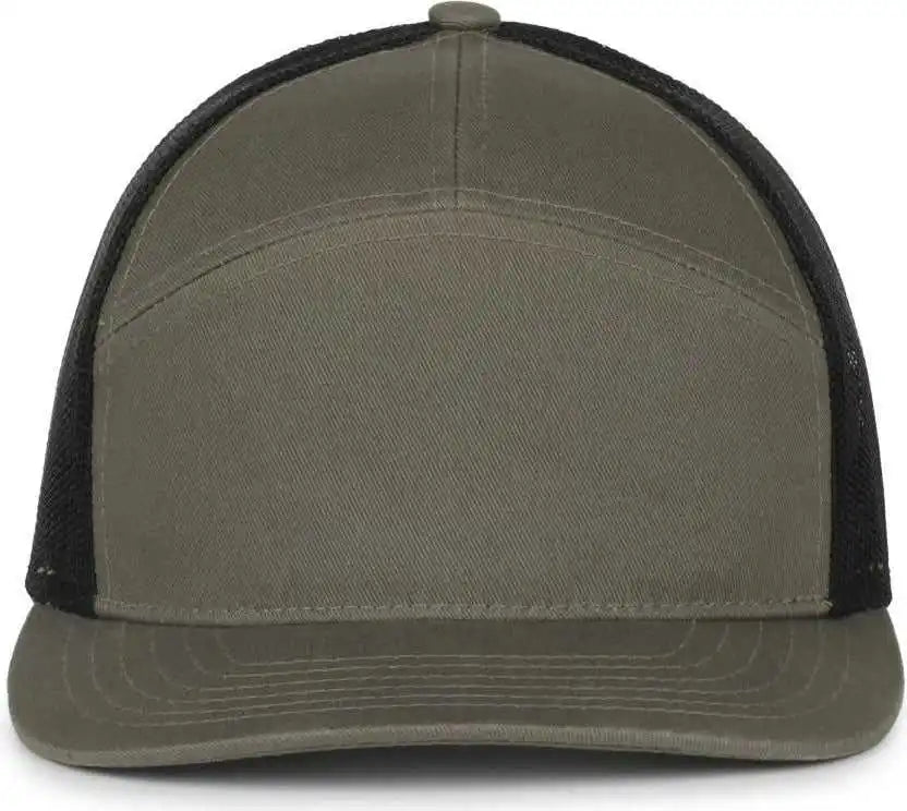 Oc Sports Oc106 7-panel Mesh Back Cap -olive Black