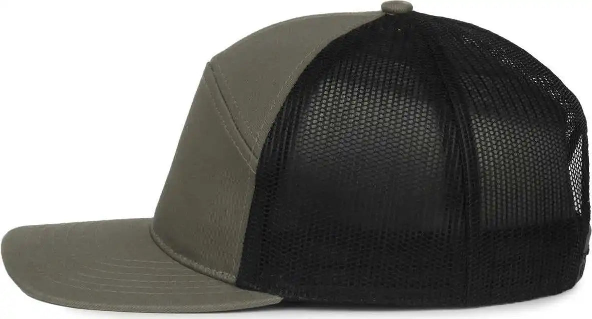 Oc Sports Oc106 7-panel Mesh Back Cap -olive Black - Osfm