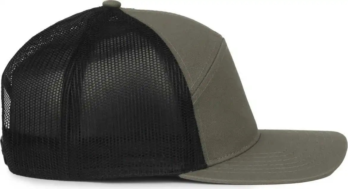 Oc Sports Oc106 7-panel Mesh Back Cap -olive Black - Osfm