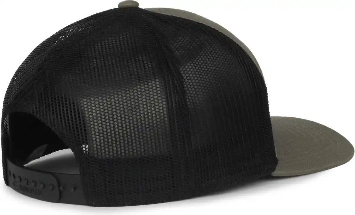 Oc Sports Oc106 7-panel Mesh Back Cap -olive Black - Osfm